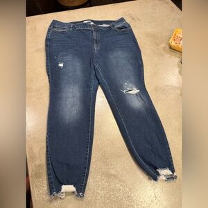 🍄 Lane Bryant Dark Blue Distressed Skinny Jeans
